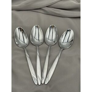 4 FOUR Oneida RISOTTO Soup Place Spoons 6 7/8" Stainless Flatware Silverware‎